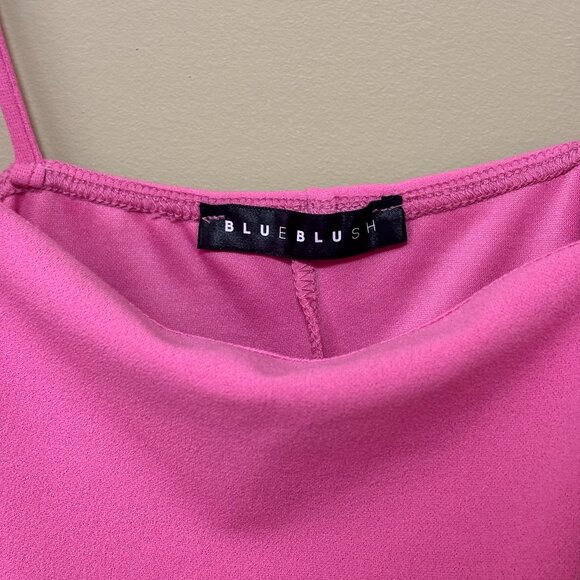 (Honey) Blue Blush Pink Asymmetrical Dress - Picture 2 of 4